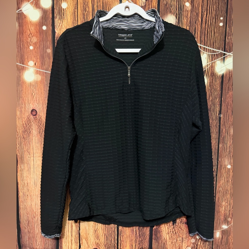 Maggie Lane Quarter Zip Textured Golf Pullover